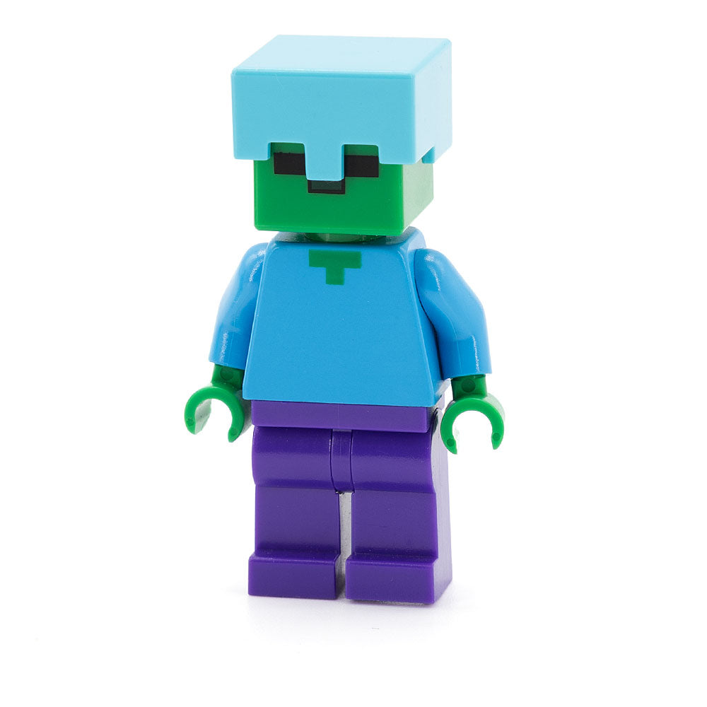 LEGO min174 - Zombie (Dark Purple Legs, Medium Azure Helmet)