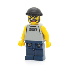 LEGO nba032 - Basketball Street Player, Light Gray Torso and Dark Blue Legs