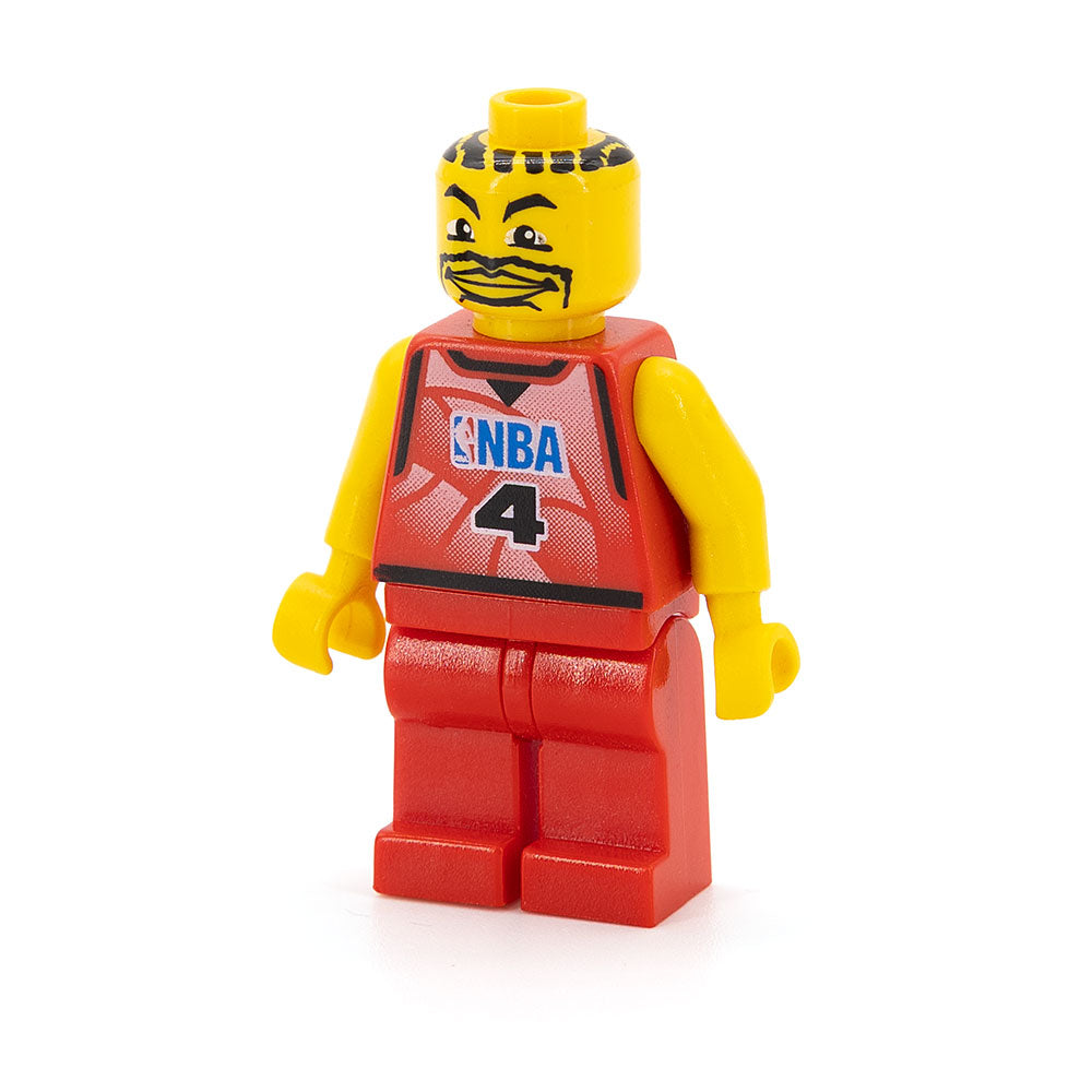 LEGO nba044a - NBA Player, Number 4 with Red Non-Spring Legs