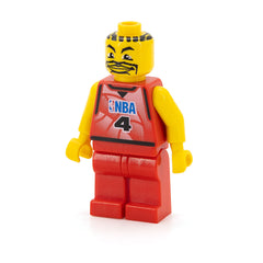 LEGO nba044a - NBA Player, Number 4 with Red Non-Spring Legs