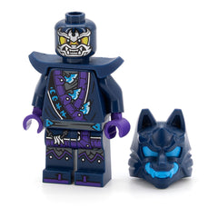 LEGO njo0851 - Wolf Mask Warrior / Wolf Mask Claw Warrior  - Dark Blue and Dark Azure Mask, Shoulder Armor