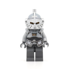 LEGO cas434 - Crown Knight (Fantasy Era, Plain with Breastplate, Helmet with Visor, Curly Eyebrows and Goatee, Black Hips, Dark Bluish Gray Legs)