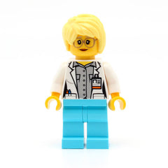 LEGO cty0901 -(White Shirt over Light Bluish Gray Shirt, Name Tag, Medium Azure Legs, Bright Light Yellow Female Hair, Glasses)