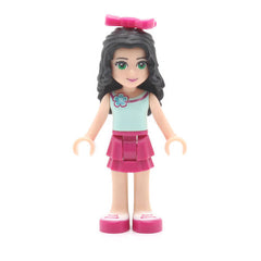 LEGO frnd052 - Friends Emma (Magenta Layered Skirt, Light Aqua Top with Flower, Bow)