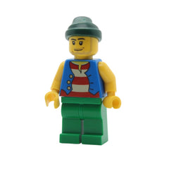 LEGO pi108 - Pirate (Blue Vest, Green Legs, Dark Green Bandana, Smirk and Stubble Beard)