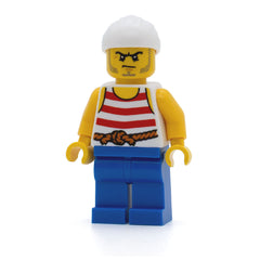 LEGO pi170 - Pirate 9 (Red and White Stripes, Blue Legs, Scowl)