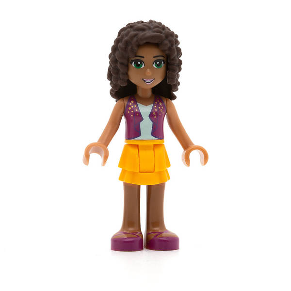 LEGO frnd176 - Friends Andrea (Bright Light Orange Layered Skirt, Magenta Vest Top)