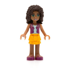 LEGO frnd176 - Friends Andrea (Bright Light Orange Layered Skirt, Magenta Vest Top)