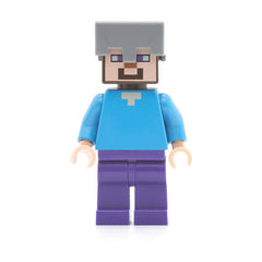 LEGO min016 - Steve (Dark Purple Legs, Flat Silver Helmet)