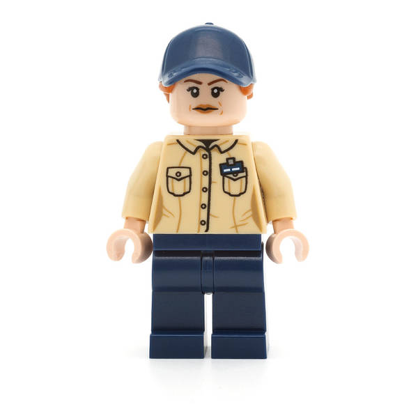 LEGO jw045 - Park Worker (Female, Tan Shirt, Dark Blue Legs and Cap)