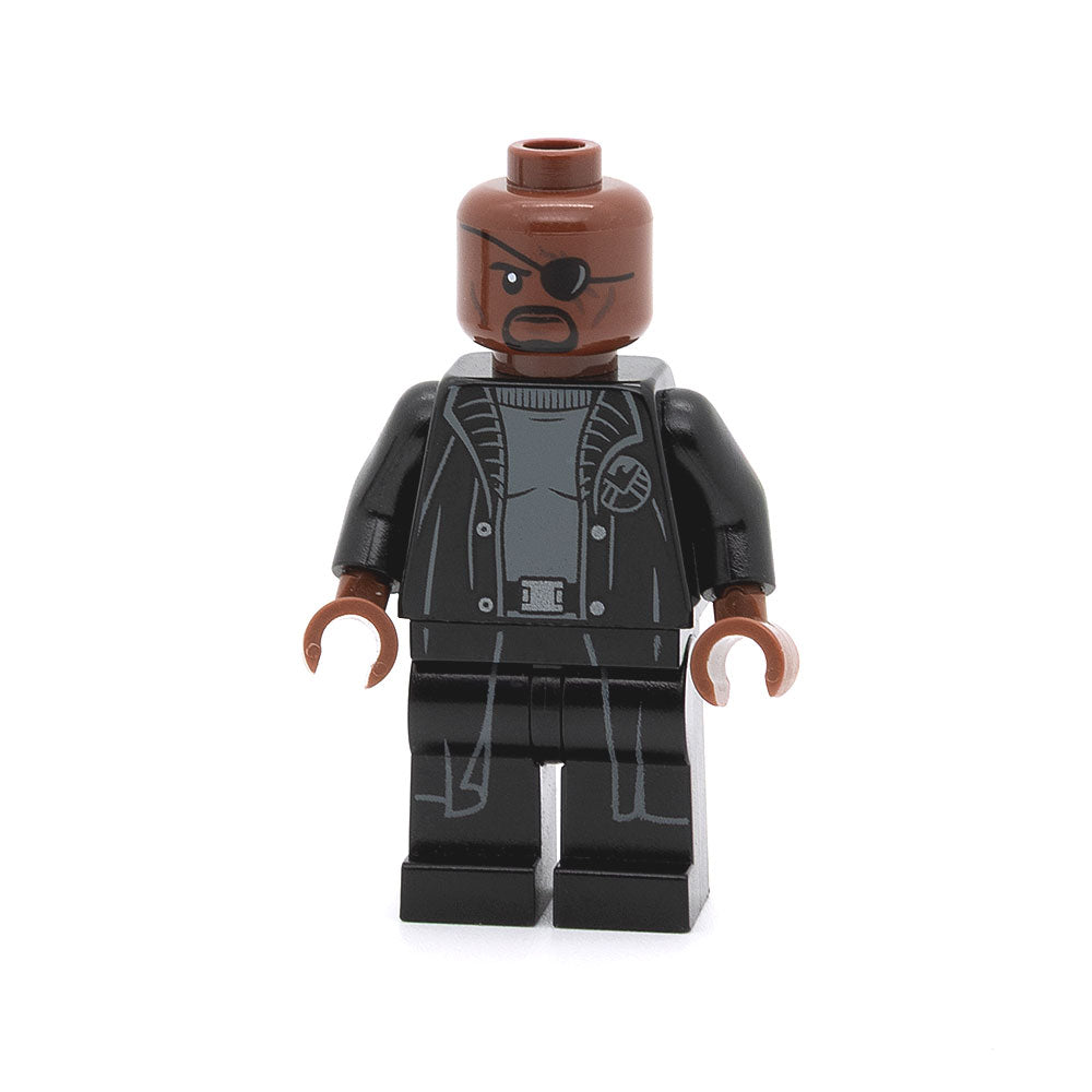 LEGO sh0585b - Nick Fury (Gray Sweater and Black Trench Coat, No Shirt Tail)