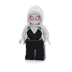 LEGO sh0682 - Ghost-Spider / Spider-Gwen (Gwen Stacy) (Black Legs, White Basic Smooth Hood, White Hands)