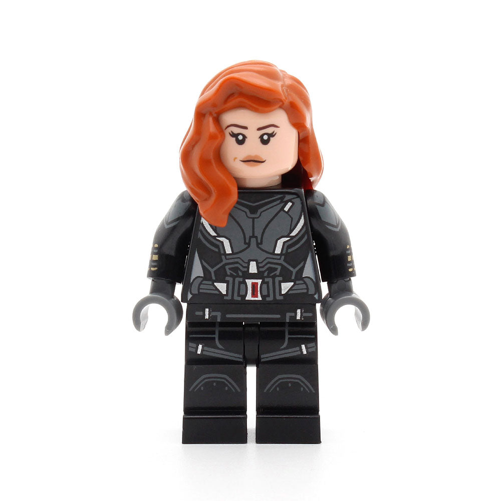 LEGO sh0637 - Black Widow (Black Jumpsuit, Dark Orange Mid-Length Hair)