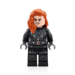 LEGO sh0637 - Black Widow (Black Jumpsuit, Dark Orange Mid-Length Hair)