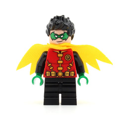 LEGO sh0651 - Robin (Green Mask and Hands, Black Medium Legs, Yellow Scalloped Cape)