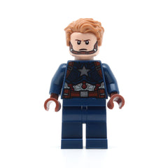 LEGO sh0729 - Captain America (Detailed Suit, Open Mouth, Reddish Brown Hands)