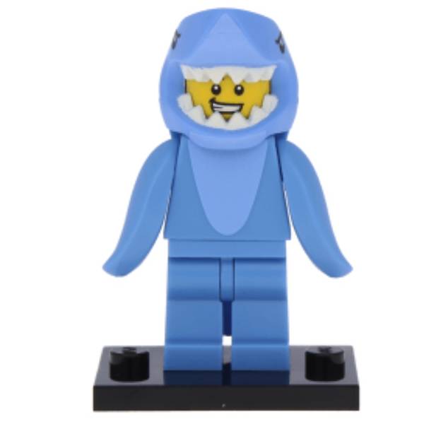 LEGO col15-13 - Shark Suit Guy, Series 15 (Set mit Stand und Zubehör)