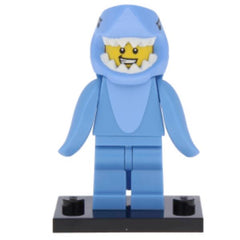LEGO col15-13 - Shark Suit Guy, Series 15 (Set mit Stand und Zubehör)