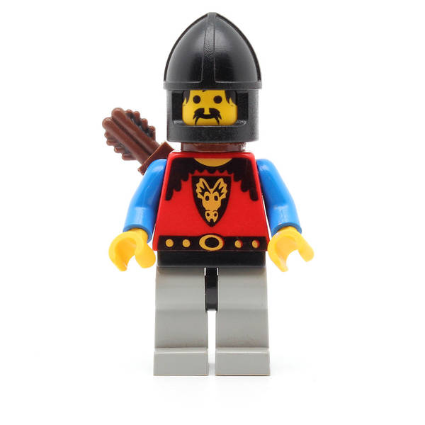 LEGO cas245 - Dragon Knights (Knight 1, Light Gray Legs with Black Hips, Black Chin-Guard, Quiver)