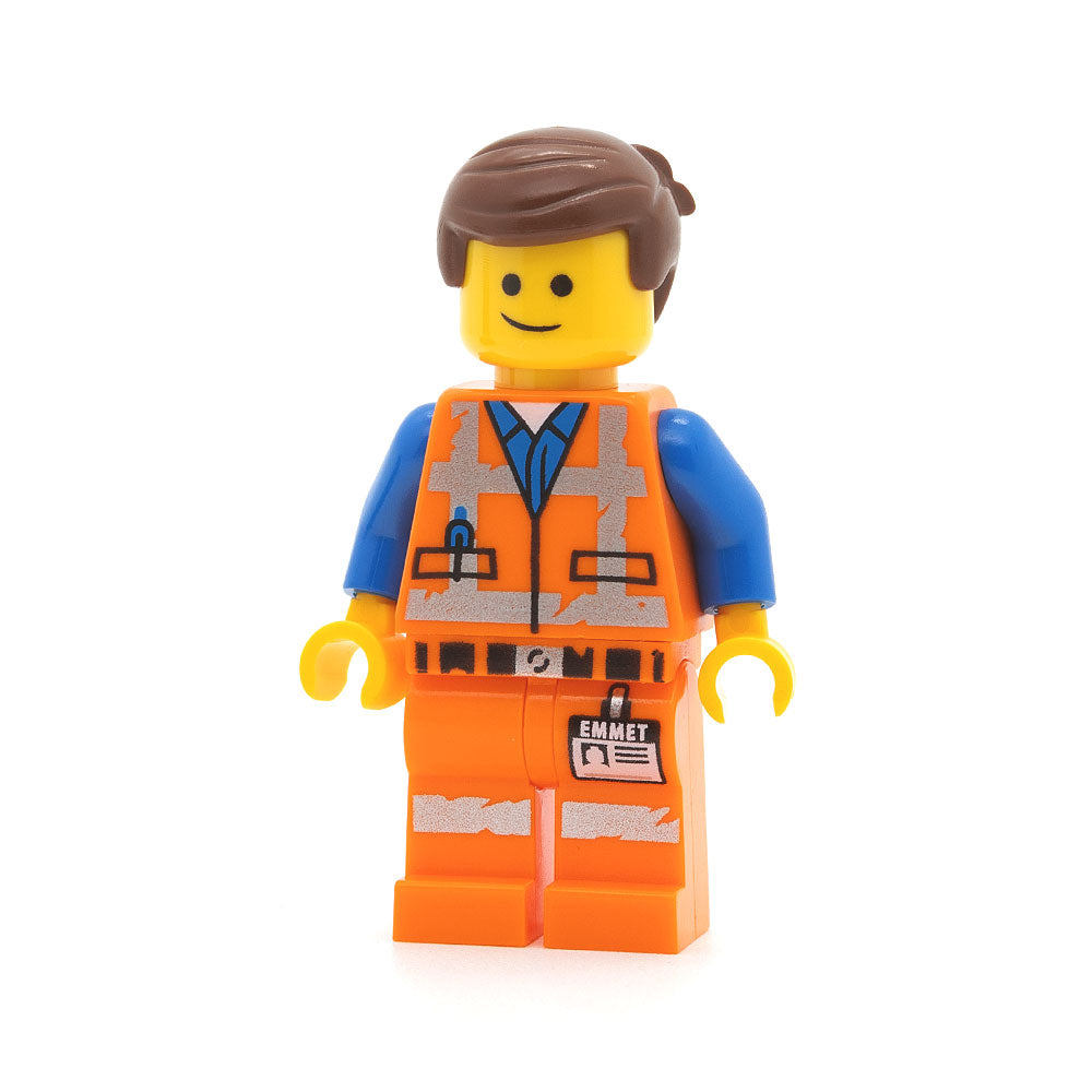 LEGO tlm142 - Emmet (Lopsided Smile / Angry, Worn Uniform)