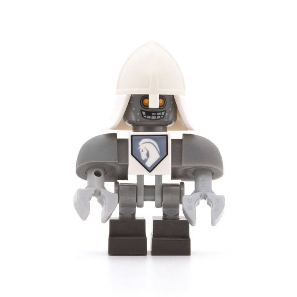 LEGO nex091 - Lance Bot (Dark Bluish Gray Shoulders, White Helmet)
