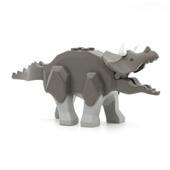 LEGO tricera02 - Dinosaur Triceratops (Light Gray Legs and White Horns, Dark Gray)