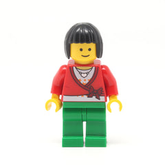 LEGO twn103 (Sweater Cropped with Bow, Heart Necklace, Green Legs, Black Bob Cut Hair)