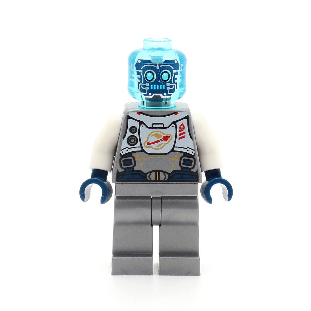 LEGO twn401 - Cyber Drone Robot (Flat Silver Spacesuit with Harness and White Panel with Classic Space Logo)