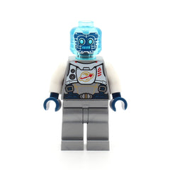 LEGO twn401 - Cyber Drone Robot (Flat Silver Spacesuit with Harness and White Panel with Classic Space Logo)