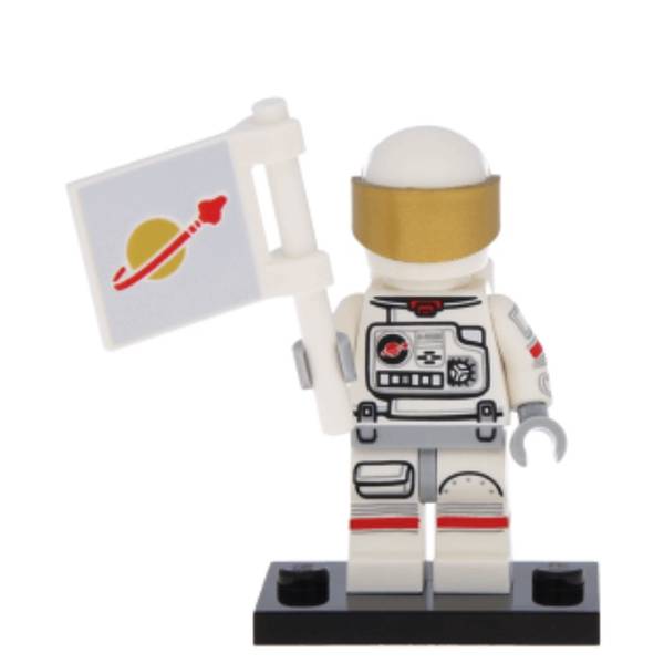 NEW - LEGO col15-02 - Astronaut, Series 15 (Set mit Stand und Zubehör)