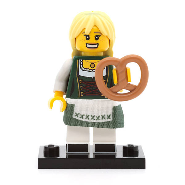 LEGO col11-03 - Pretzel Girl, Series 11 (Set mit Stand und Zubehör)