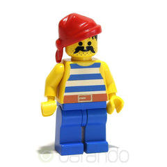 LEGO pi021 - Pirate (Blue / White Stripes Shirt, Blue Legs, Red Bandana)