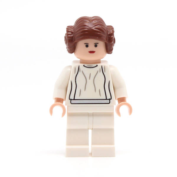 LEGO sw0175a - Princess Leia Light Nougat, White Dress, Small Eyes, Smooth Hair