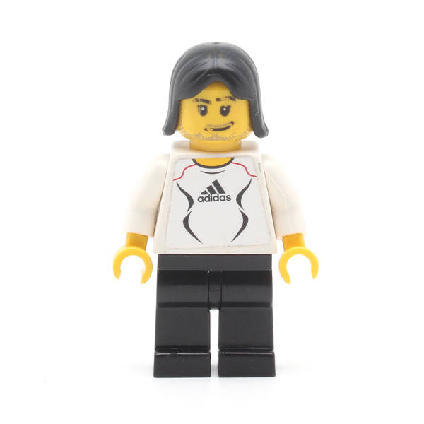 LEGO soc127s - Soccer Player White (Adidas Logo, White and Black Torso Stickers #10)