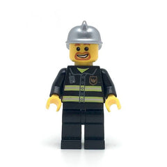 LEGO cty0045 - Fire (Reflective Stripes, Black Legs, Silver Fire Helmet, Beard around Mouth)