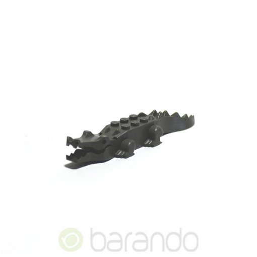 6026c01, Alligator / Crocodile with 8 Teeth - Complete Assembly, Dark Gray